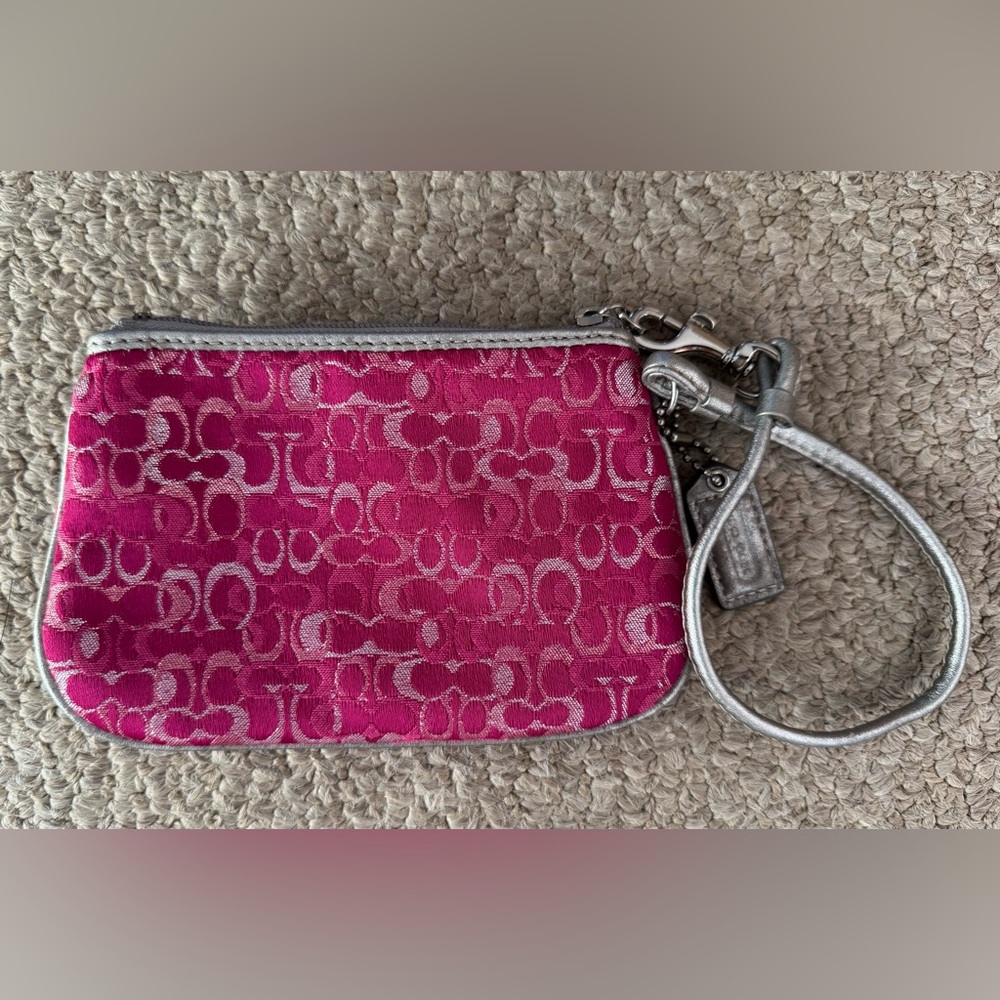Vintage Y2K 90s Red Pink Coach Wristlet Wallet